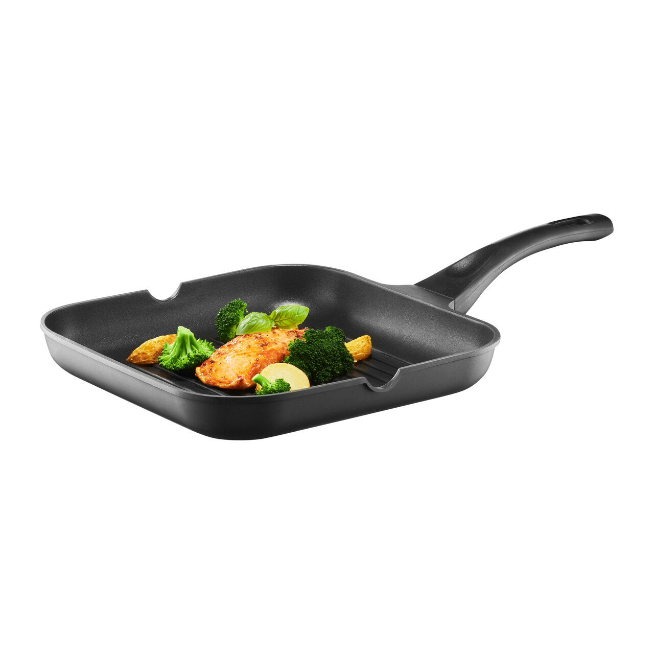 Tigaie grill Enzo, Ambition, 28x28 cm, aluminiu, negru - imagine 5